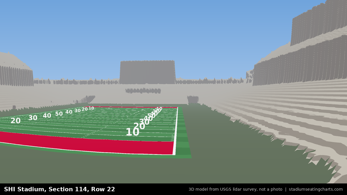 View from SHI Stadium Section 114, Row 22, looking toward the field