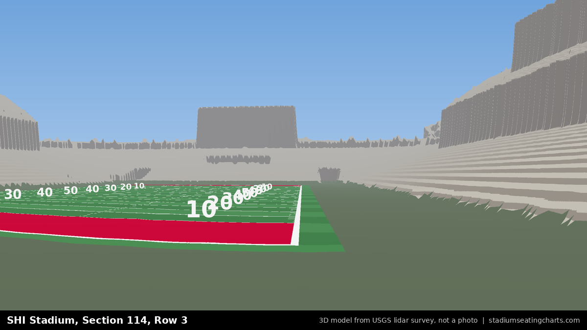 View from SHI Stadium Section 114, Row 3, looking toward the field
