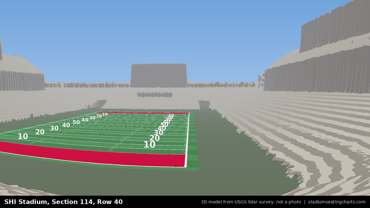 View from SHI Stadium Section 114, Row 40, looking toward the field