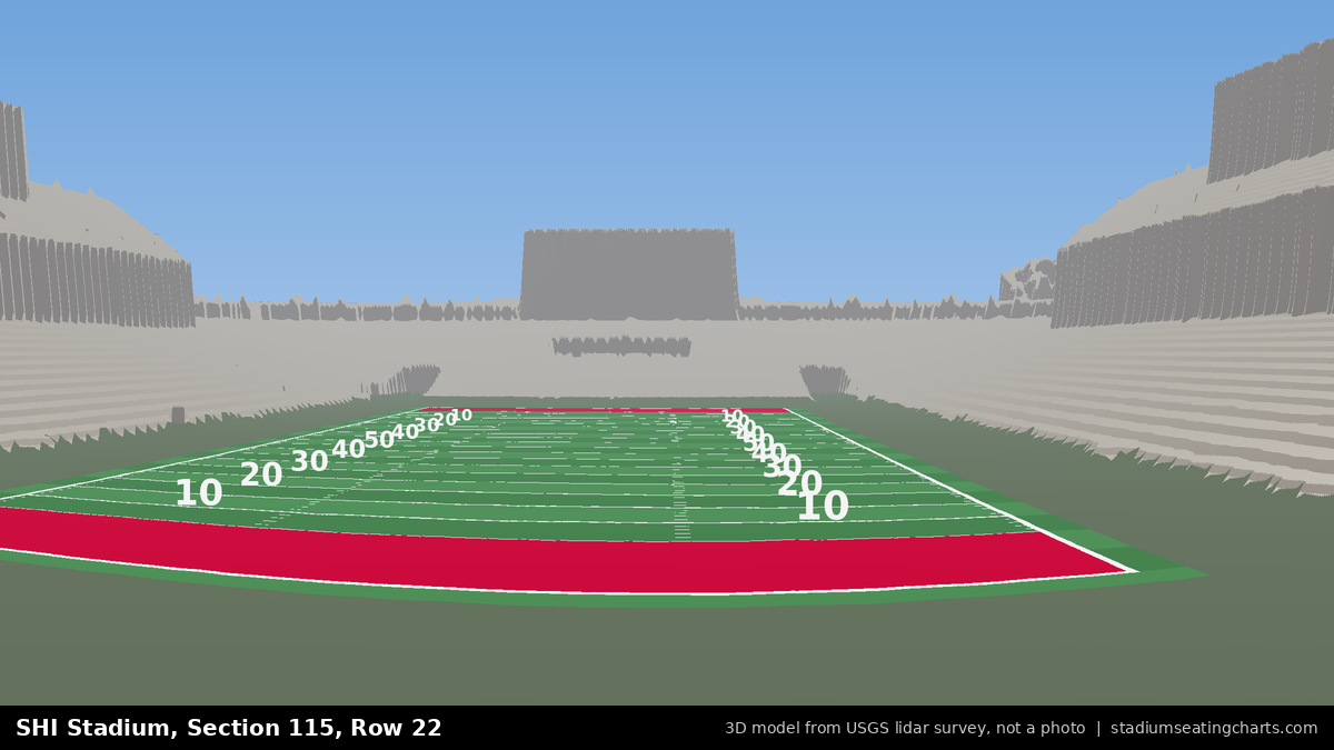 View from SHI Stadium Section 115, Row 22, looking toward the field