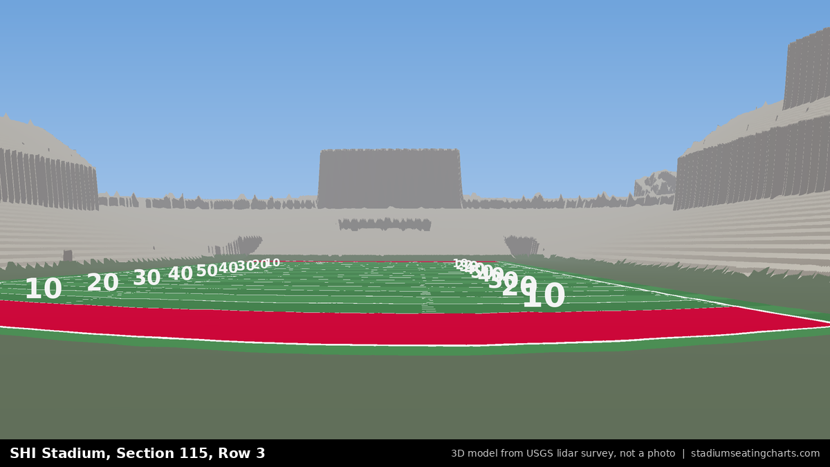 View from SHI Stadium Section 115, Row 3, looking toward the field