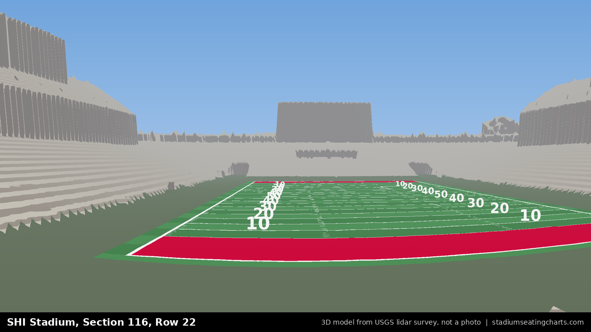 View from SHI Stadium Section 116, Row 22, looking toward the field