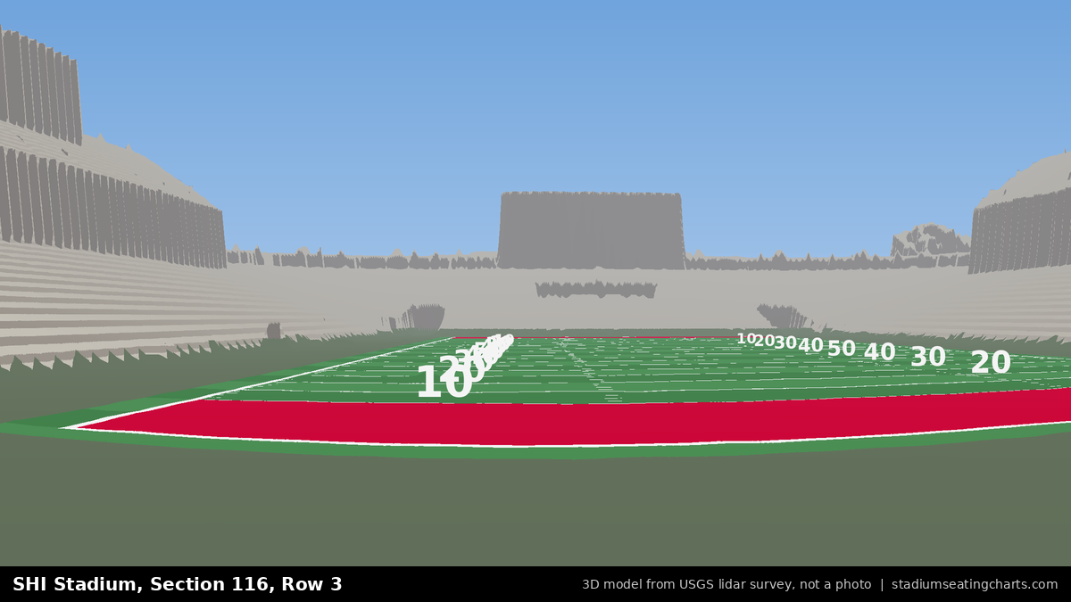 View from SHI Stadium Section 116, Row 3, looking toward the field