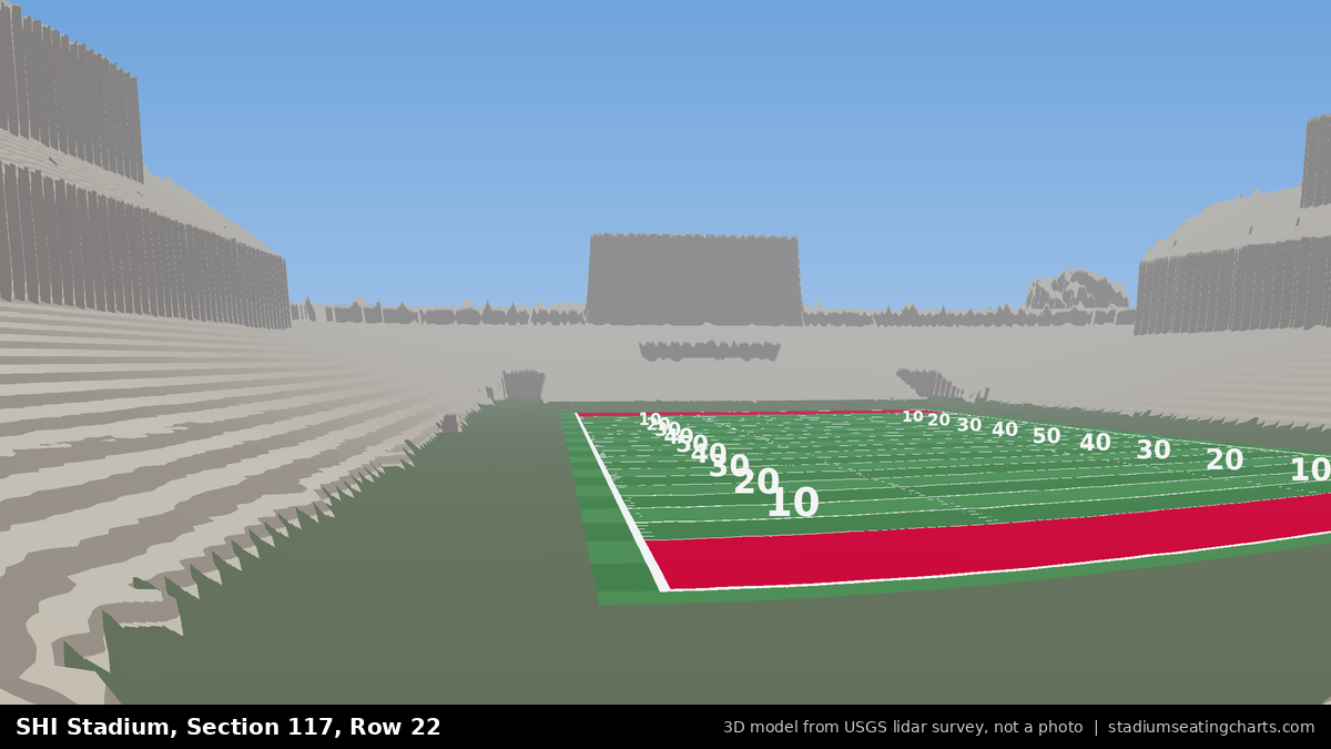 View from SHI Stadium Section 117, Row 22, looking toward the field