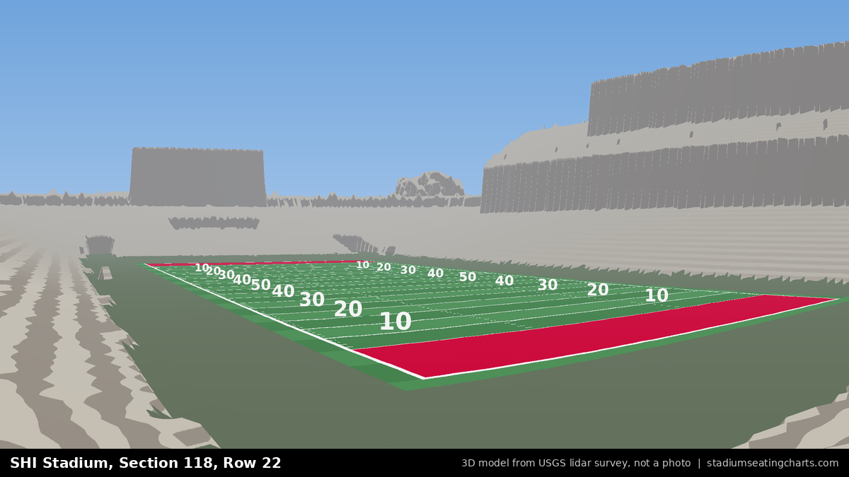 View from SHI Stadium Section 118, Row 22, looking toward the field