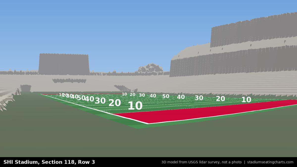 View from SHI Stadium Section 118, Row 3, looking toward the field