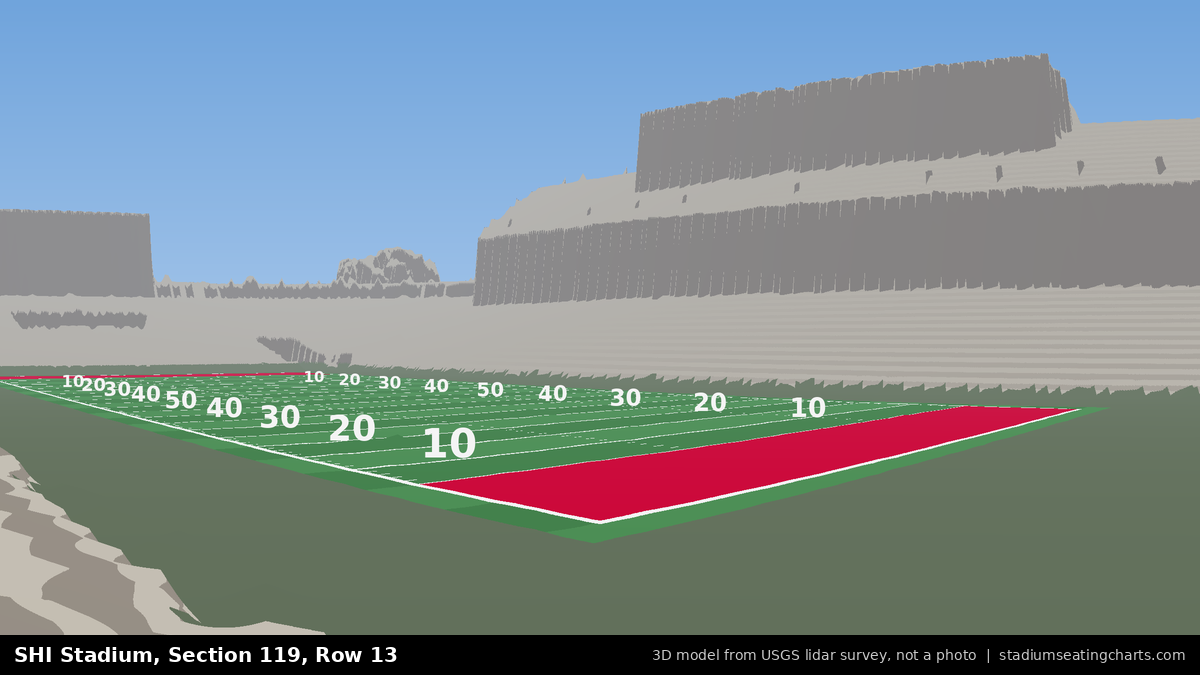 View from SHI Stadium Section 119, Row 13, looking toward the field