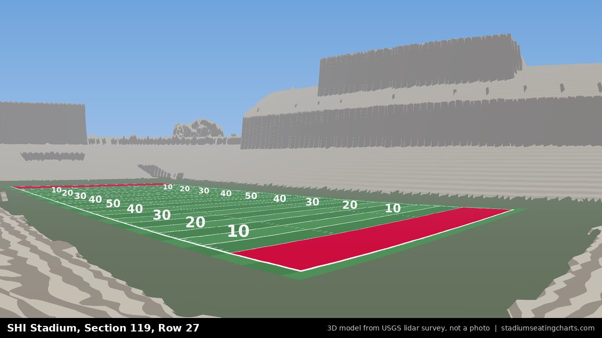 View from SHI Stadium Section 119, Row 27, looking toward the field