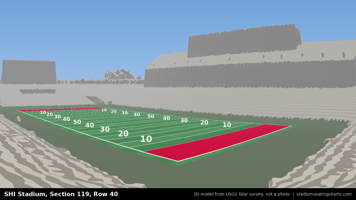 View from SHI Stadium Section 119, Row 40, looking toward the field