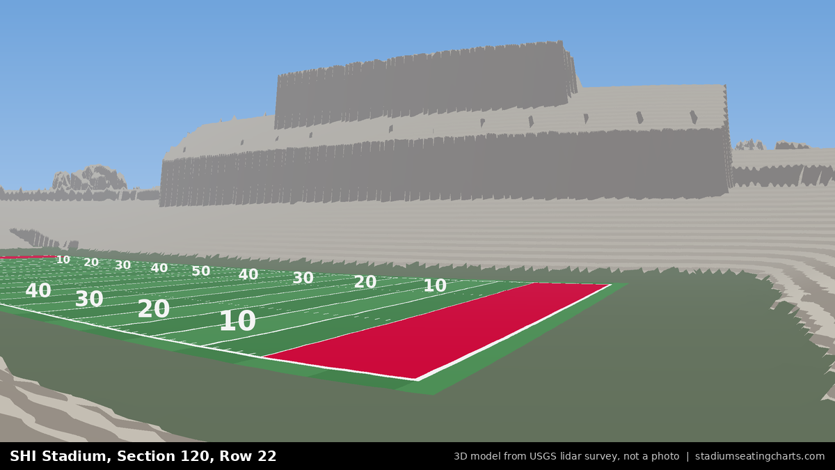 View from SHI Stadium Section 120, Row 22, looking toward the field