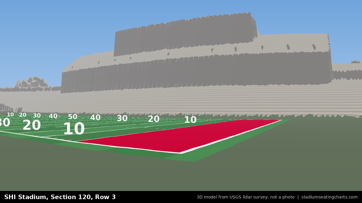 View from SHI Stadium Section 120, Row 3, looking toward the field