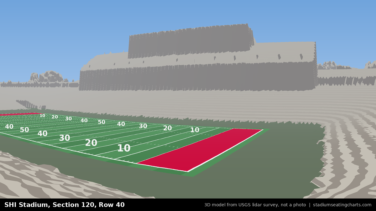 View from SHI Stadium Section 120, Row 40, looking toward the field