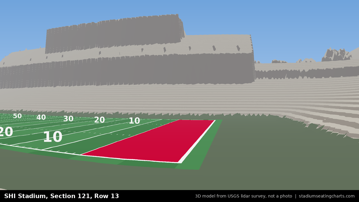View from SHI Stadium Section 121, Row 13, looking toward the field