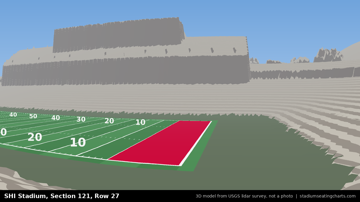 View from SHI Stadium Section 121, Row 27, looking toward the field