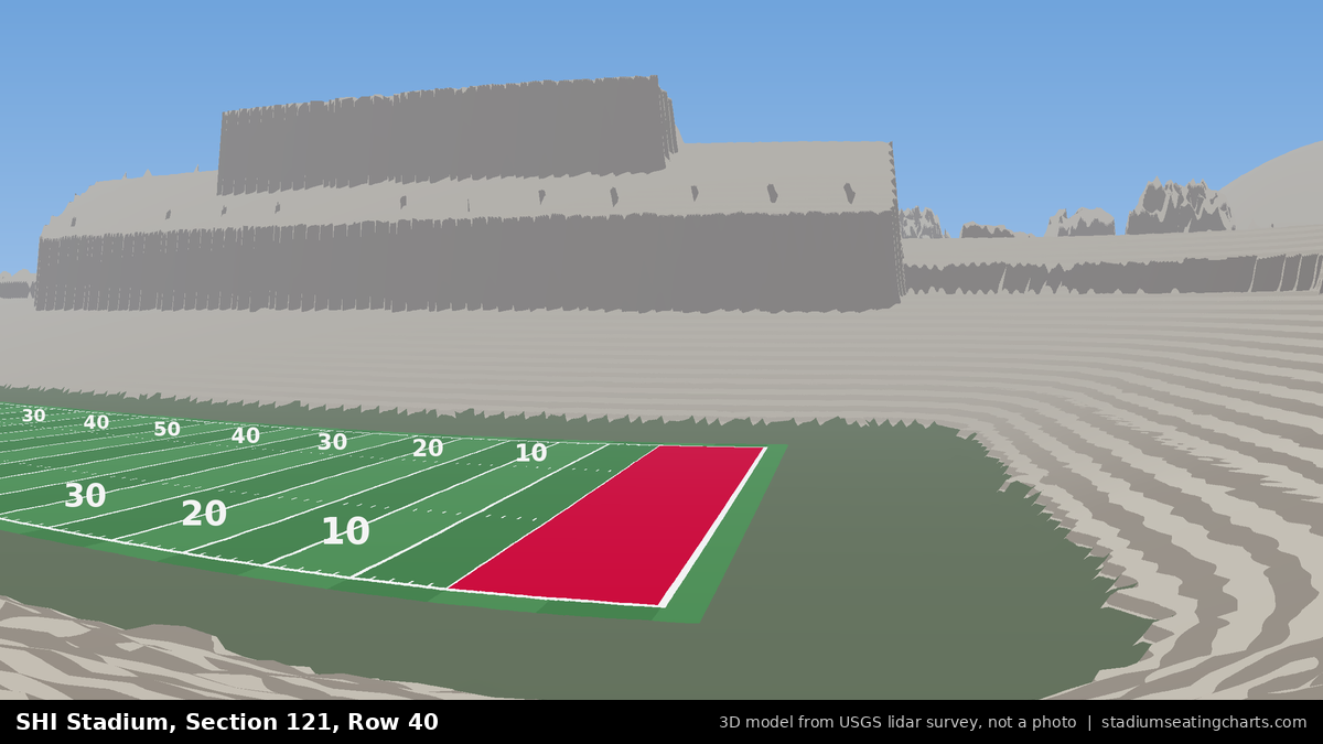 View from SHI Stadium Section 121, Row 40, looking toward the field