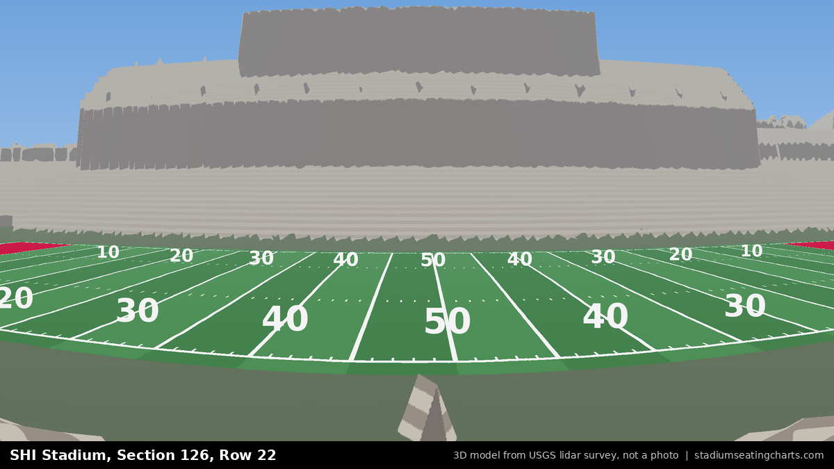 View from SHI Stadium Section 126, Row 22, looking toward the field