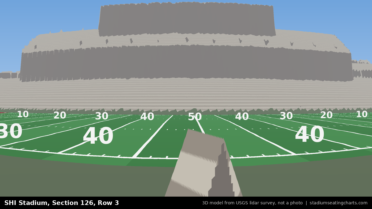 View from SHI Stadium Section 126, Row 3, looking toward the field