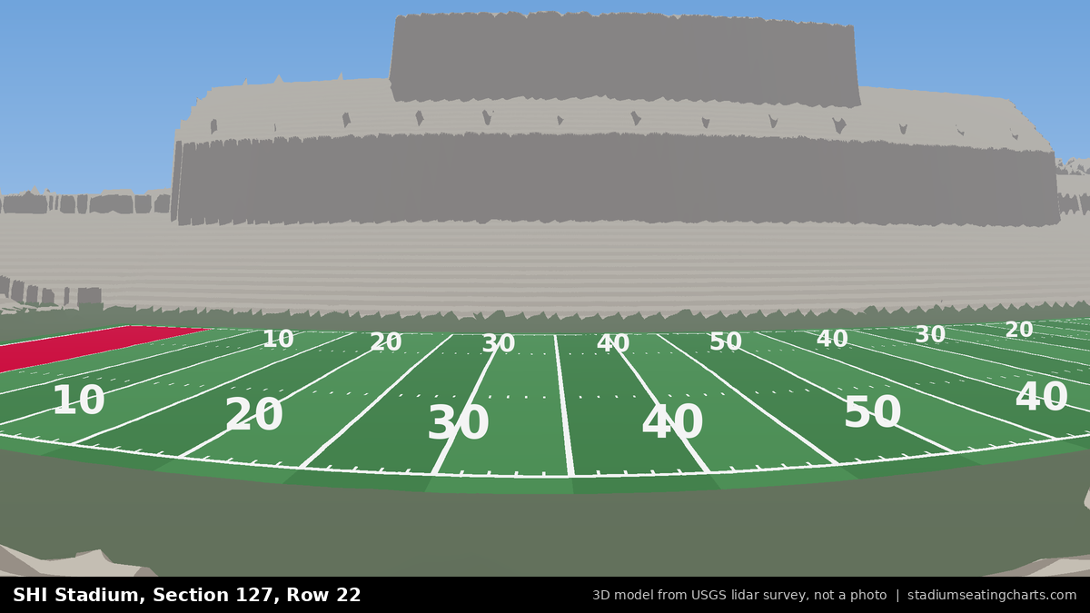 View from SHI Stadium Section 127, Row 22, looking toward the field