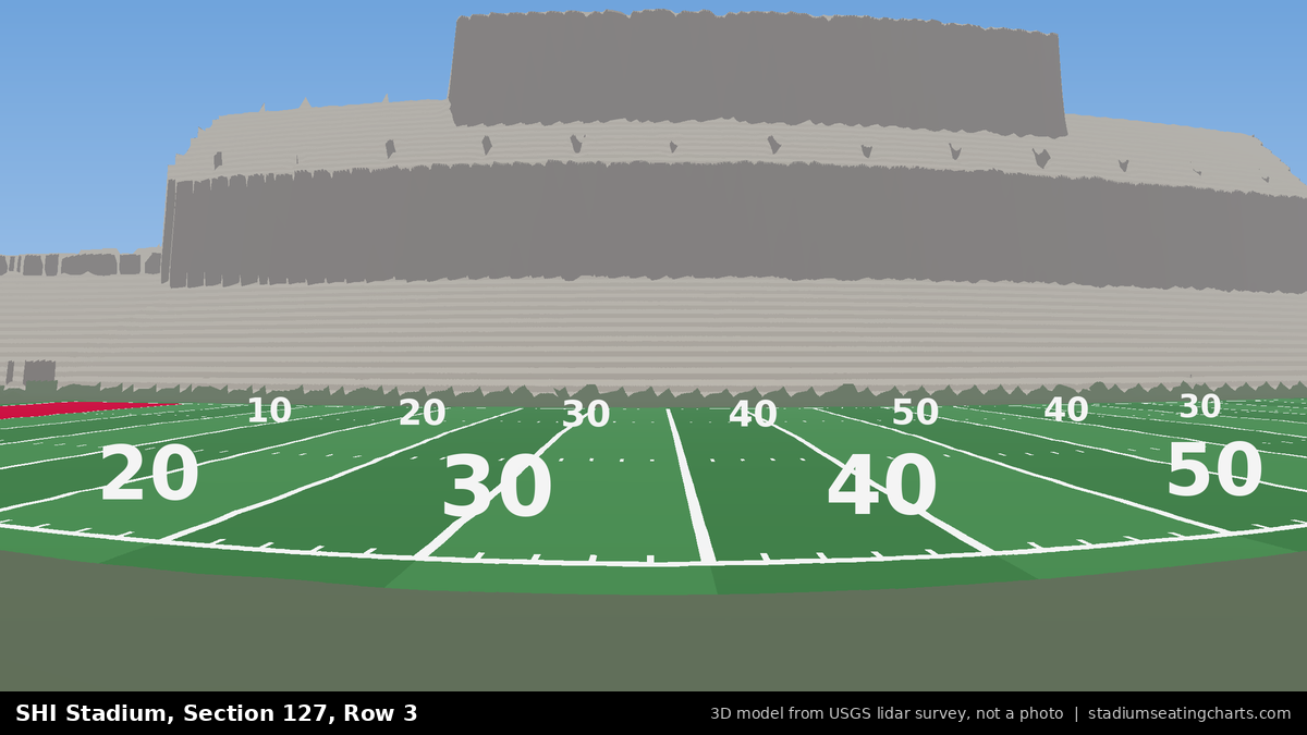 View from SHI Stadium Section 127, Row 3, looking toward the field