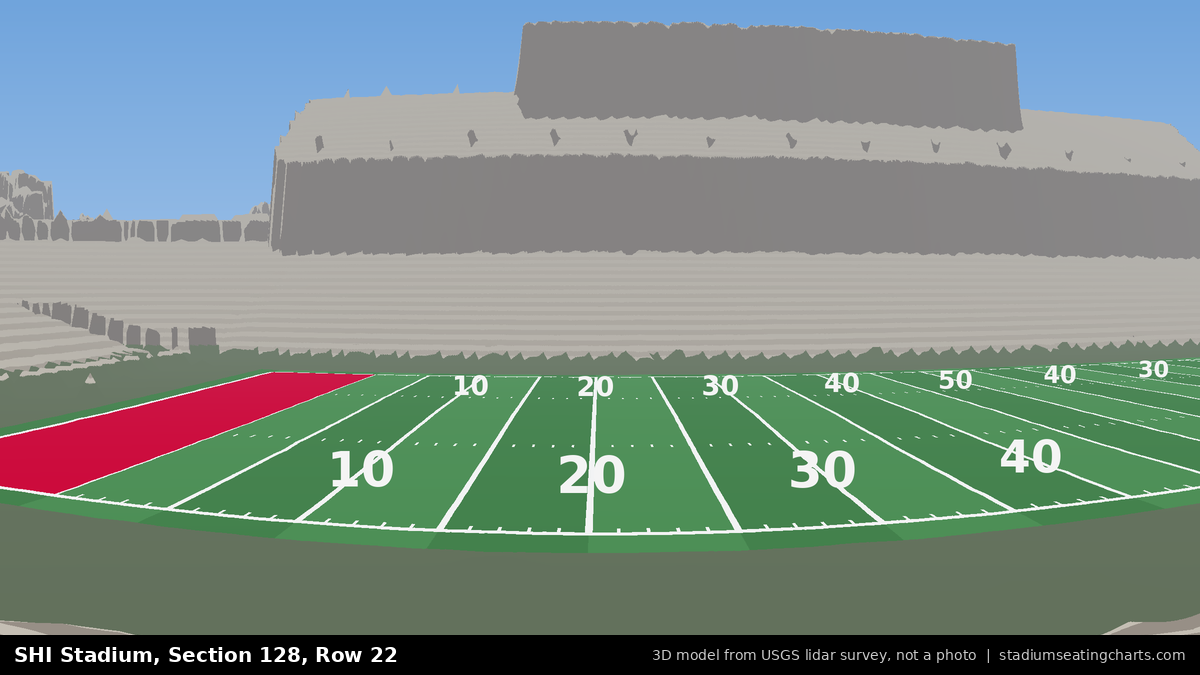 View from SHI Stadium Section 128, Row 22, looking toward the field