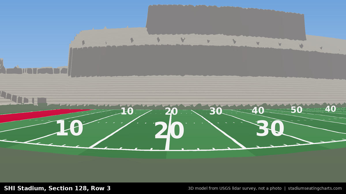 View from SHI Stadium Section 128, Row 3, looking toward the field