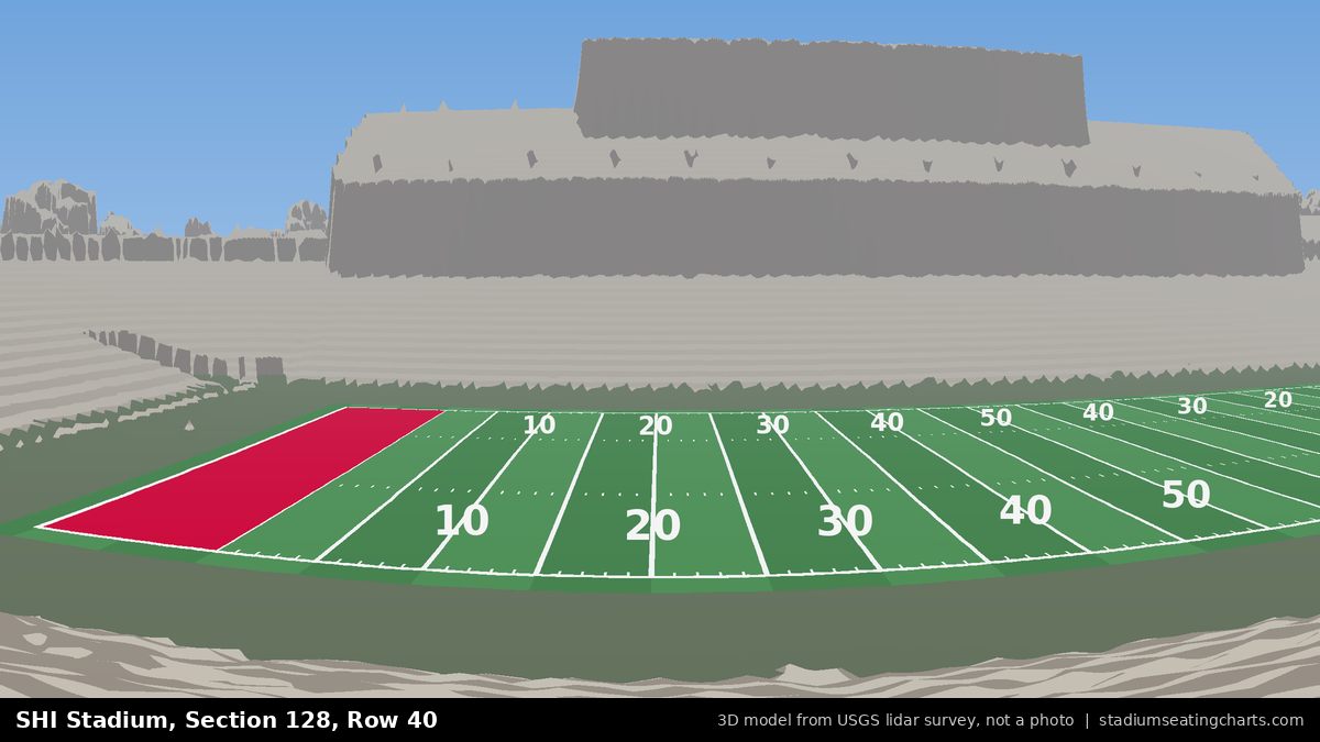 View from SHI Stadium Section 128, Row 40, looking toward the field