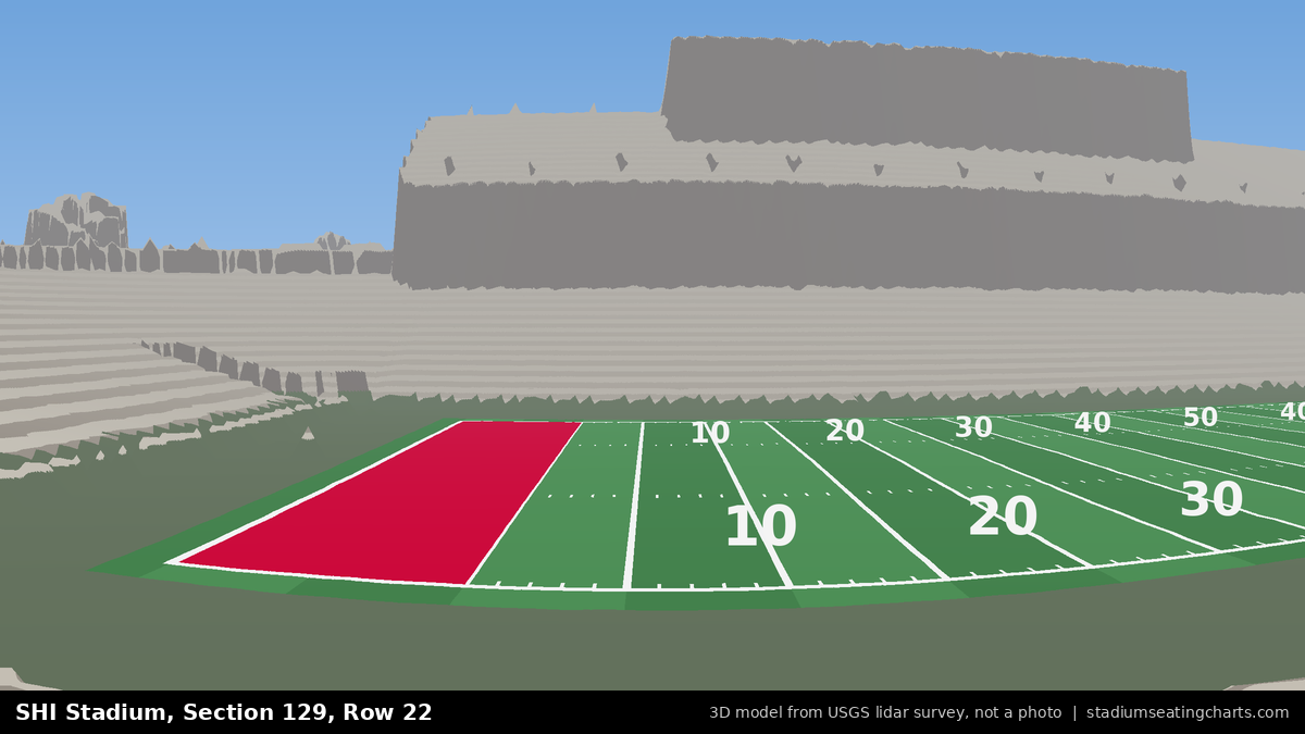 View from SHI Stadium Section 129, Row 22, looking toward the field