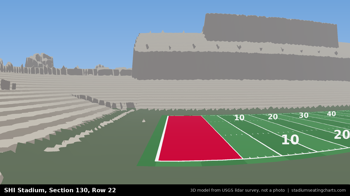 View from SHI Stadium Section 130, Row 22, looking toward the field