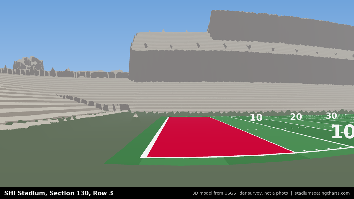 View from SHI Stadium Section 130, Row 3, looking toward the field