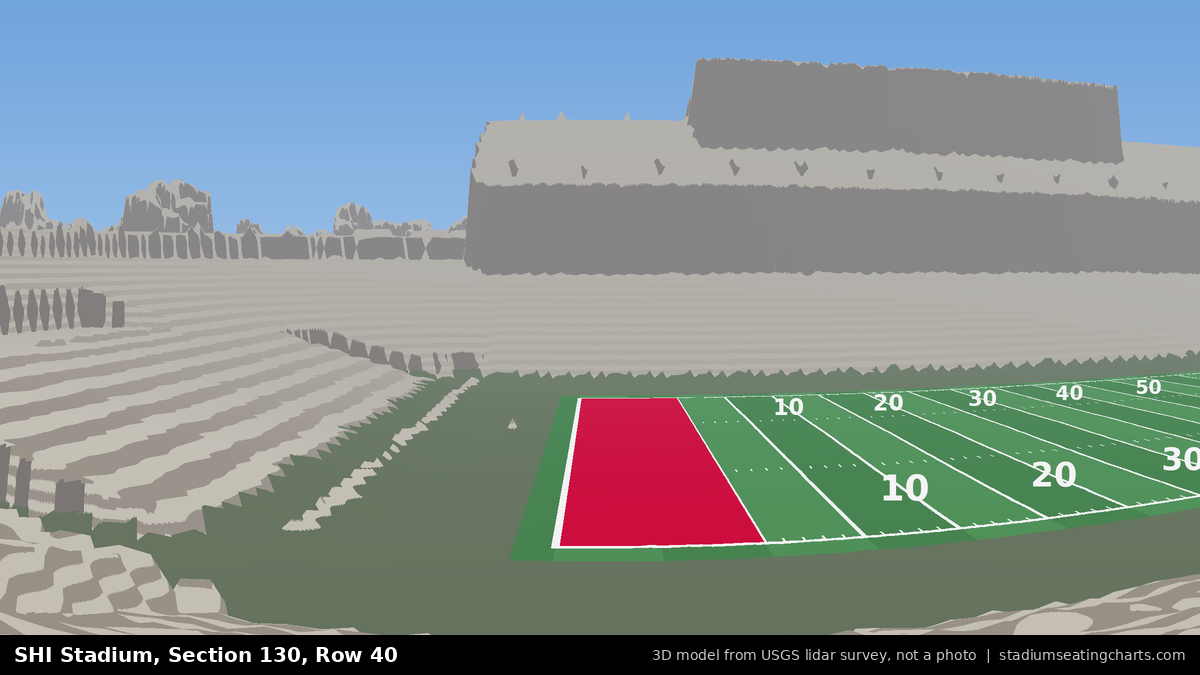 View from SHI Stadium Section 130, Row 40, looking toward the field