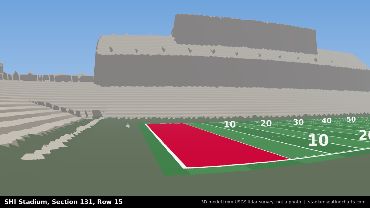 View from SHI Stadium Section 131, Row 15, looking toward the field