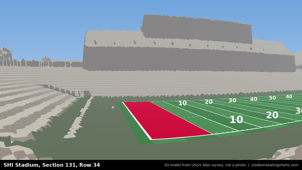 View from SHI Stadium Section 131, Row 34, looking toward the field