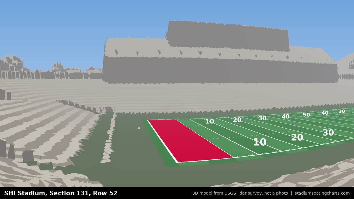 View from SHI Stadium Section 131, Row 52, looking toward the field