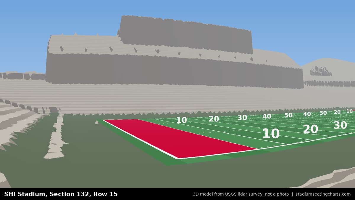 View from SHI Stadium Section 132, Row 15, looking toward the field