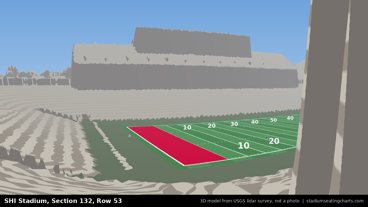 View from SHI Stadium Section 132, Row 53, looking toward the field