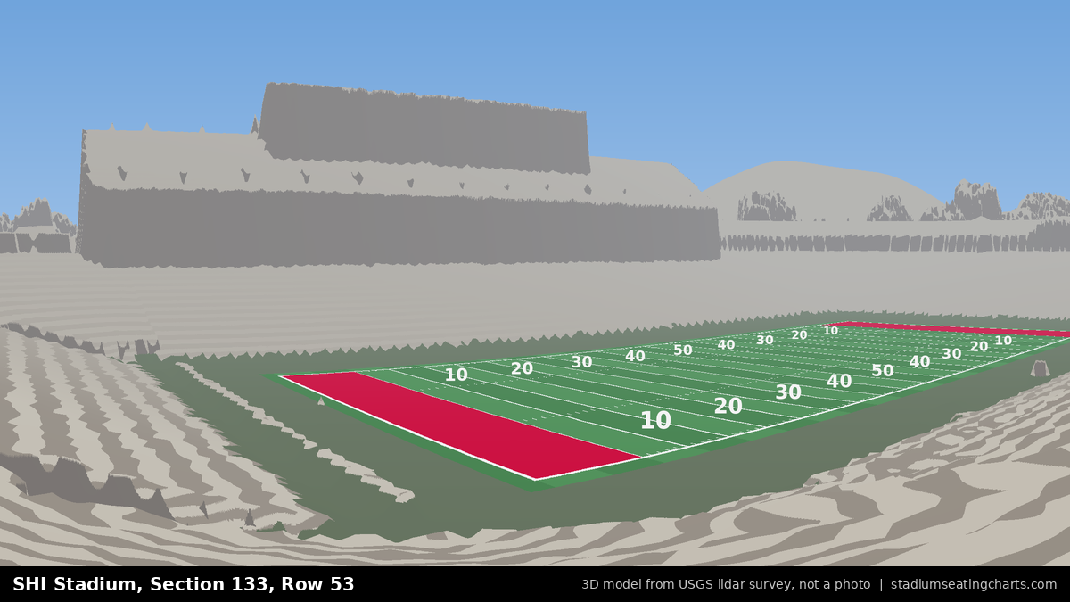 View from SHI Stadium Section 133, Row 53, looking toward the field
