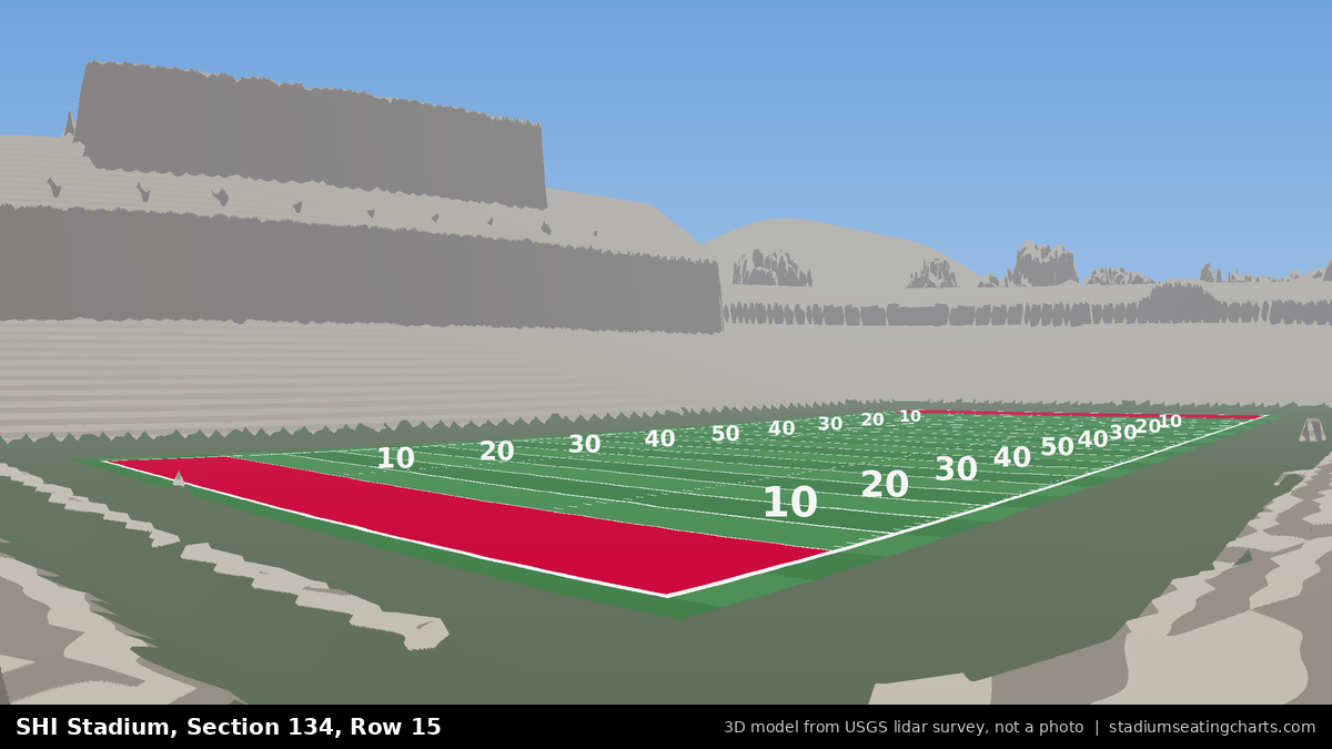 View from SHI Stadium Section 134, Row 15, looking toward the field