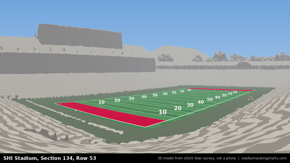 View from SHI Stadium Section 134, Row 53, looking toward the field