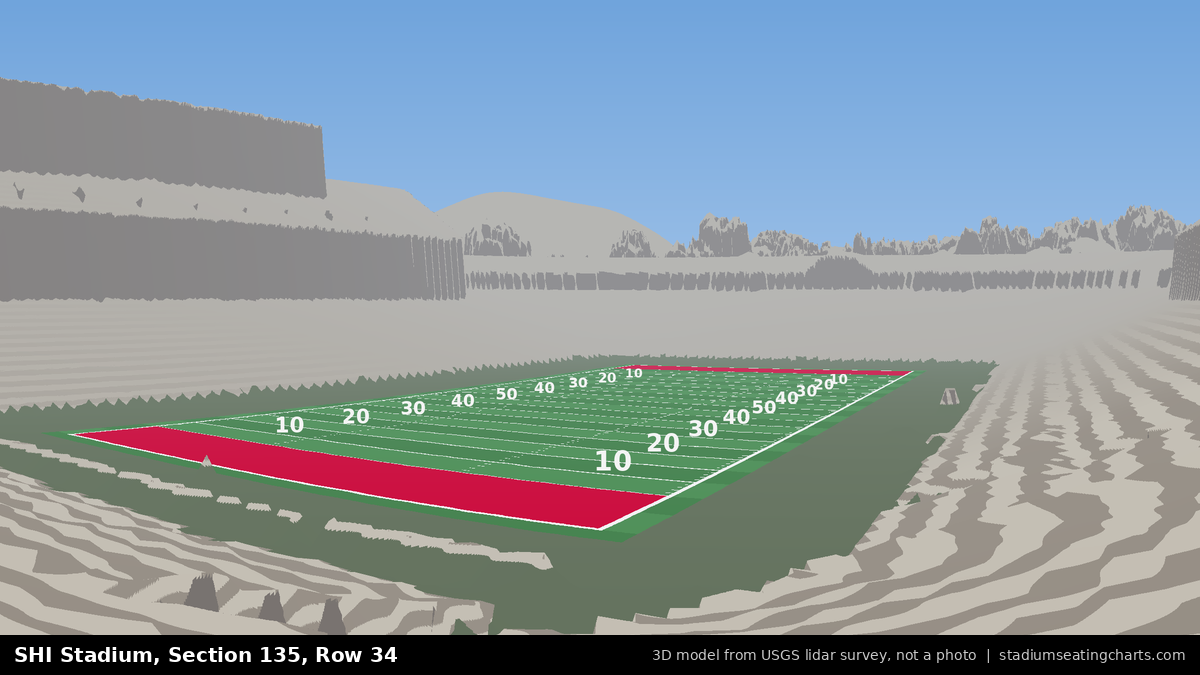 View from SHI Stadium Section 135, Row 34, looking toward the field