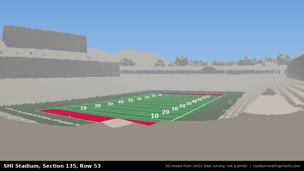 View from SHI Stadium Section 135, Row 53, looking toward the field