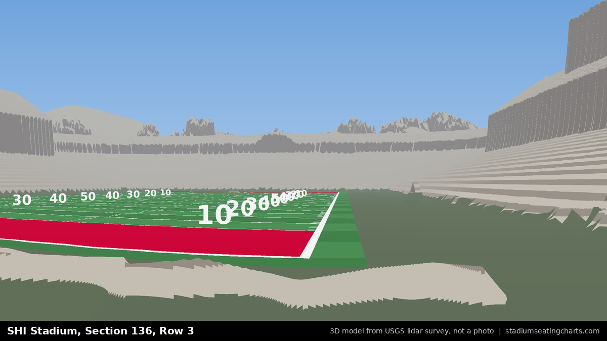 View from SHI Stadium Section 136, Row 3, looking toward the field