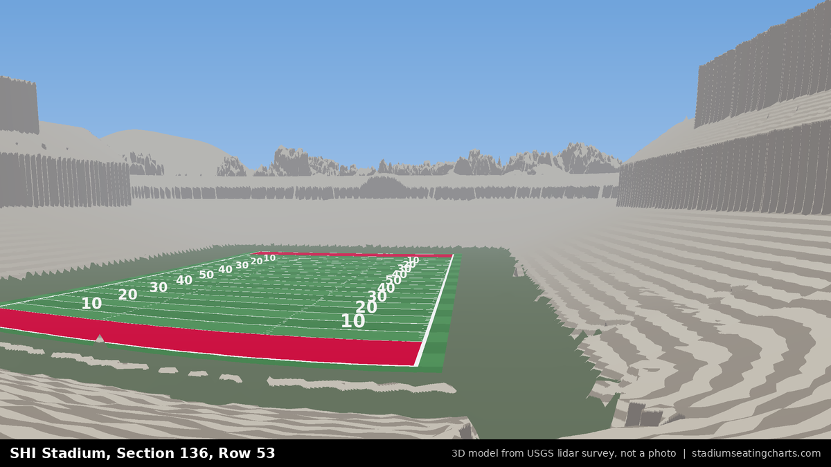 View from SHI Stadium Section 136, Row 53, looking toward the field