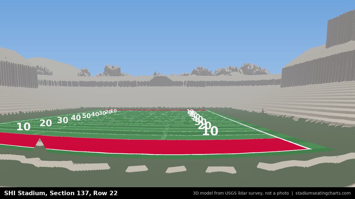 View from SHI Stadium Section 137, Row 22, looking toward the field