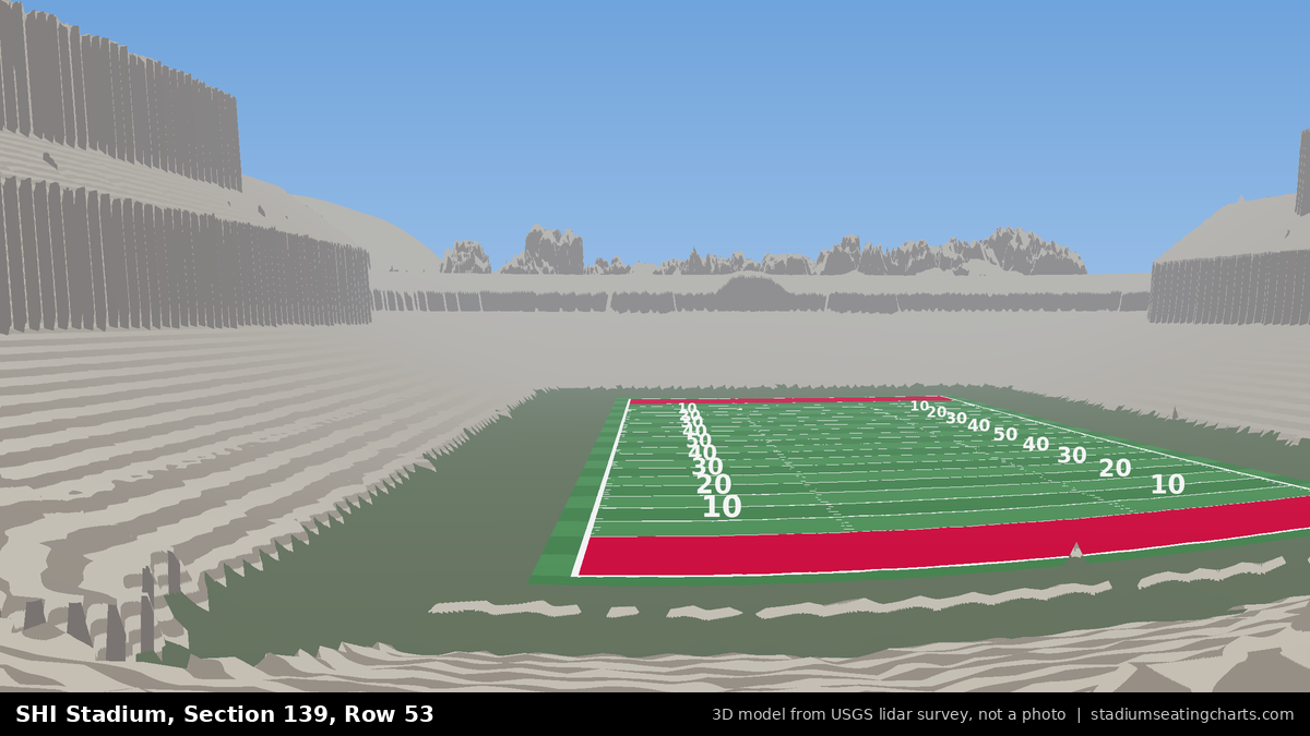 View from SHI Stadium Section 139, Row 53, looking toward the field