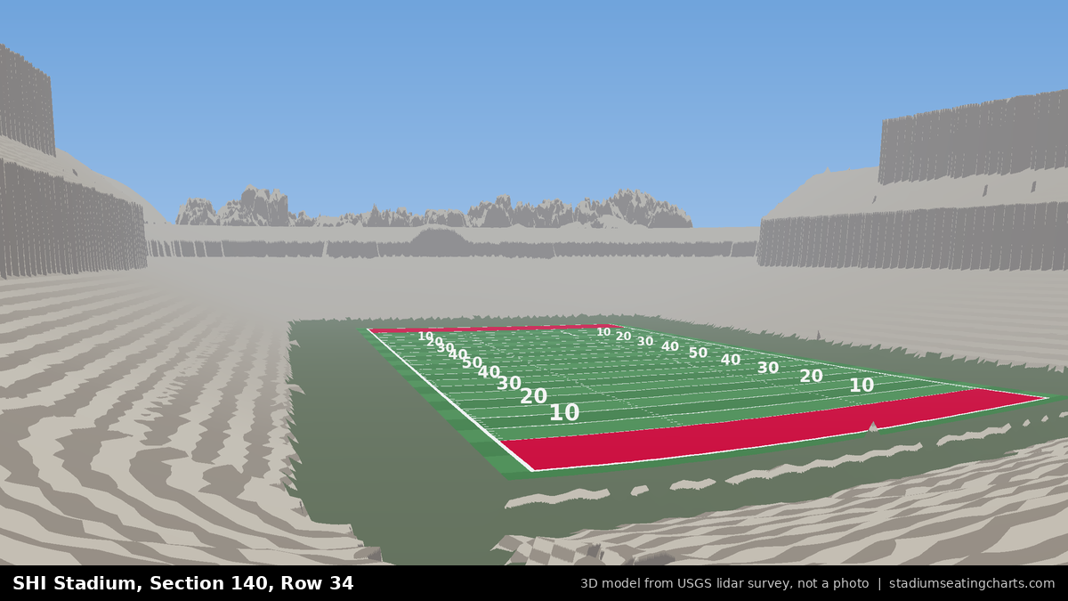 View from SHI Stadium Section 140, Row 34, looking toward the field