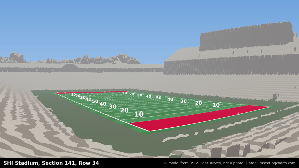 View from SHI Stadium Section 141, Row 34, looking toward the field