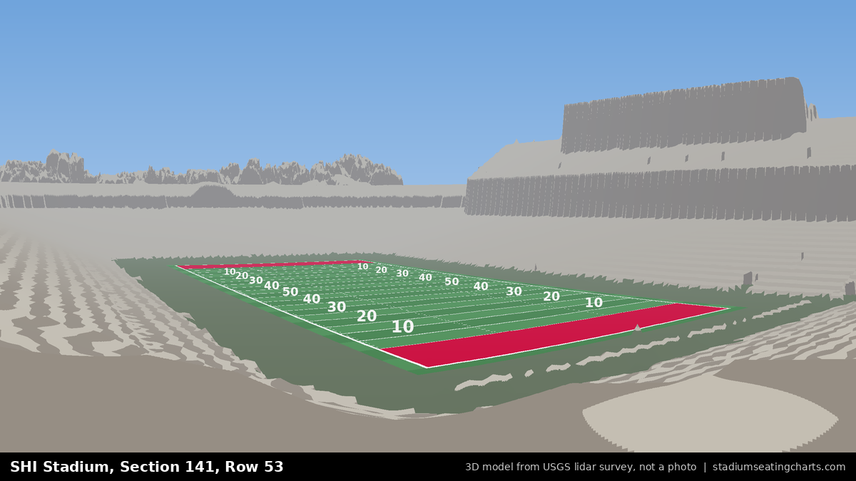 View from SHI Stadium Section 141, Row 53, looking toward the field