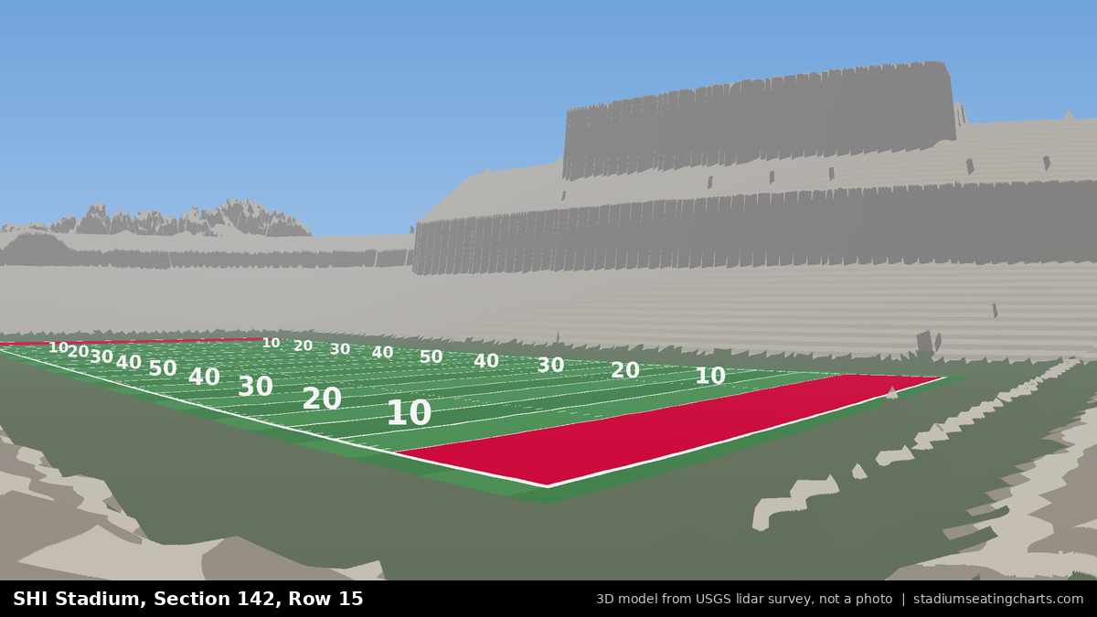 View from SHI Stadium Section 142, Row 15, looking toward the field