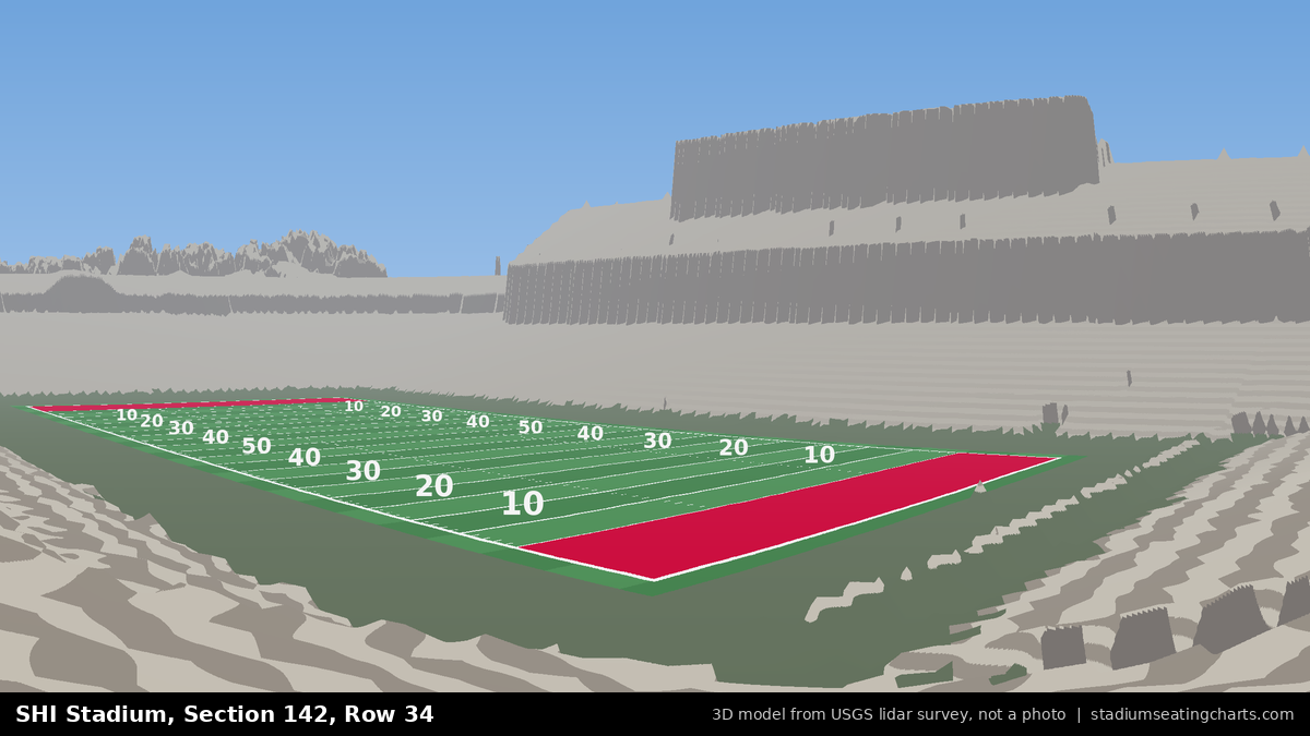View from SHI Stadium Section 142, Row 34, looking toward the field