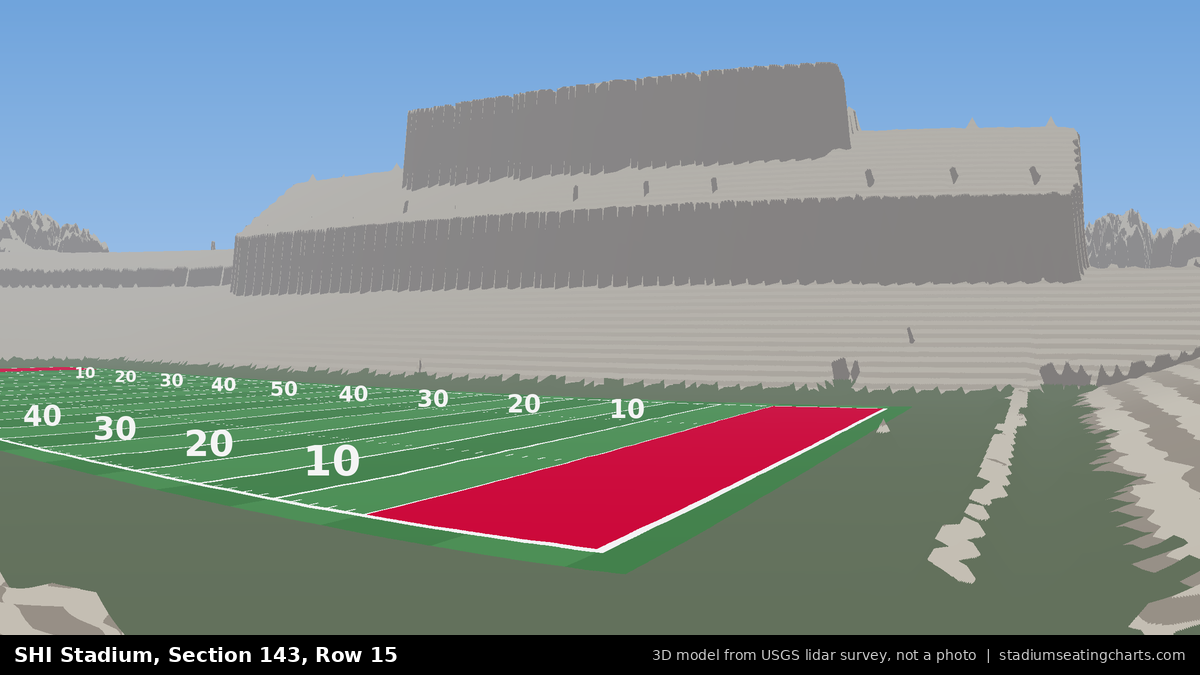 View from SHI Stadium Section 143, Row 15, looking toward the field